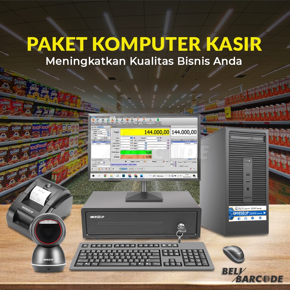 Komputer Kasir Paket Lengkap iPOS 5 PRO + CD680 + CBT58I + CK335