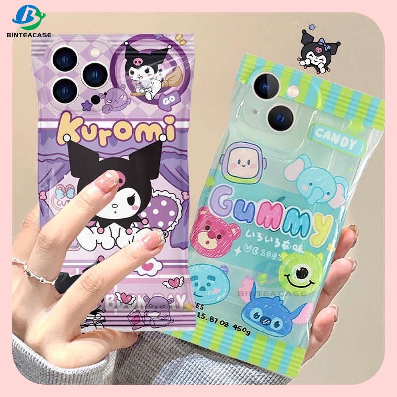 Realme 10 C35 C33 C31 C30 Realme 9i 6i 5s 5i 7i C15 C12 C25 RealmeC21Y C25Y C11 2021 C20 C3 C1 Kuromi Monster Kecil Gummy Kemasan Tas Soft TPU Phone Case Binteacase