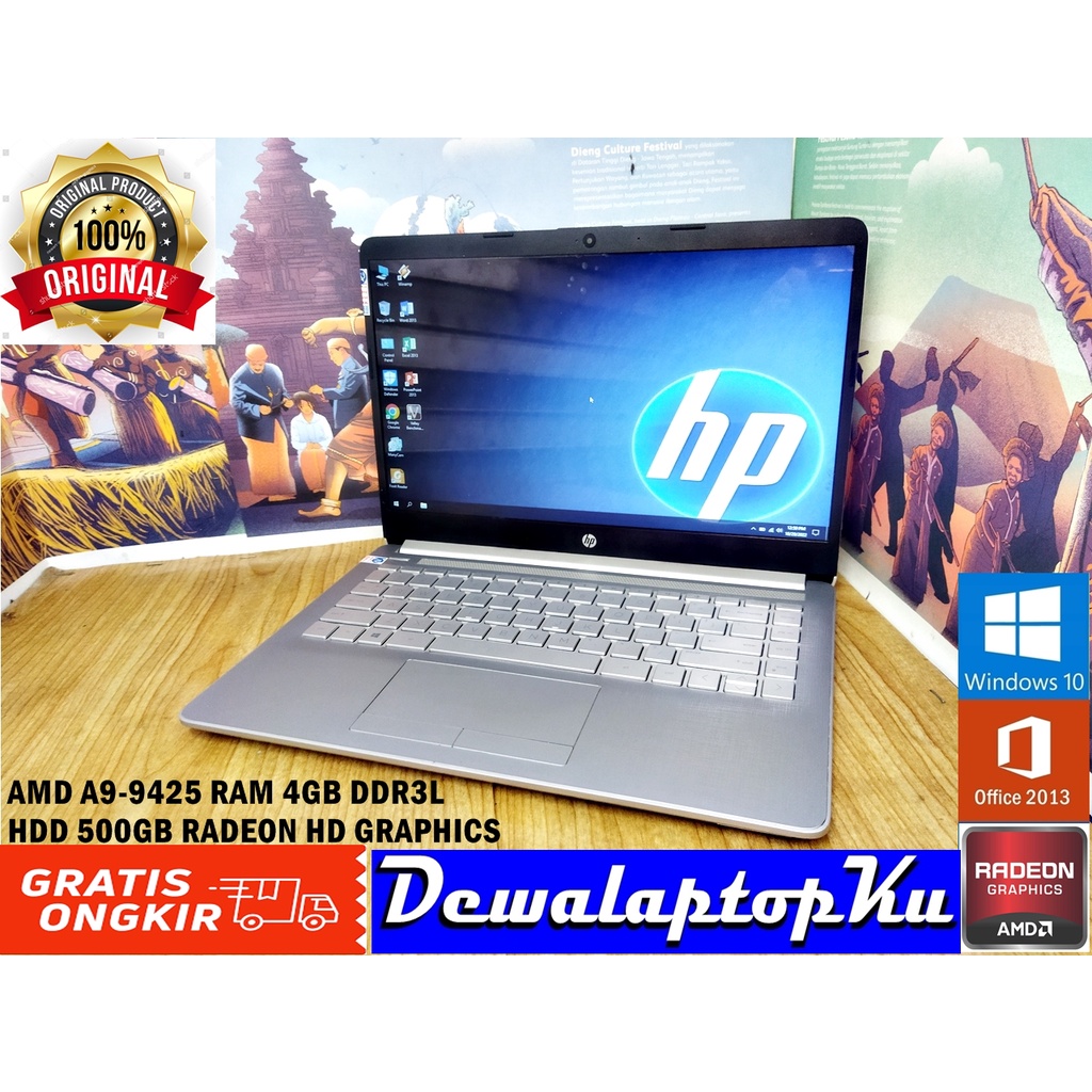 Laptop Second Murah Slim Gaming Hp14s Amd A9 Gen7 Ram 4GB