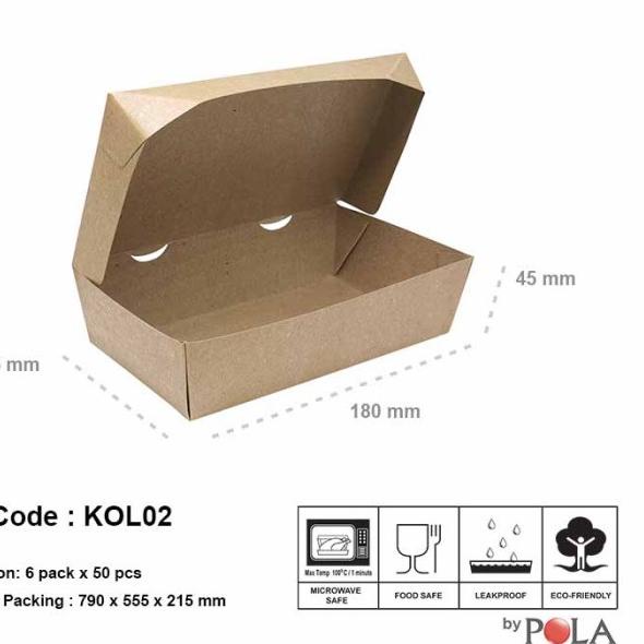 

Paper Lunchbox Large Brown Kraft / KOL02 Metropack- 50pcs