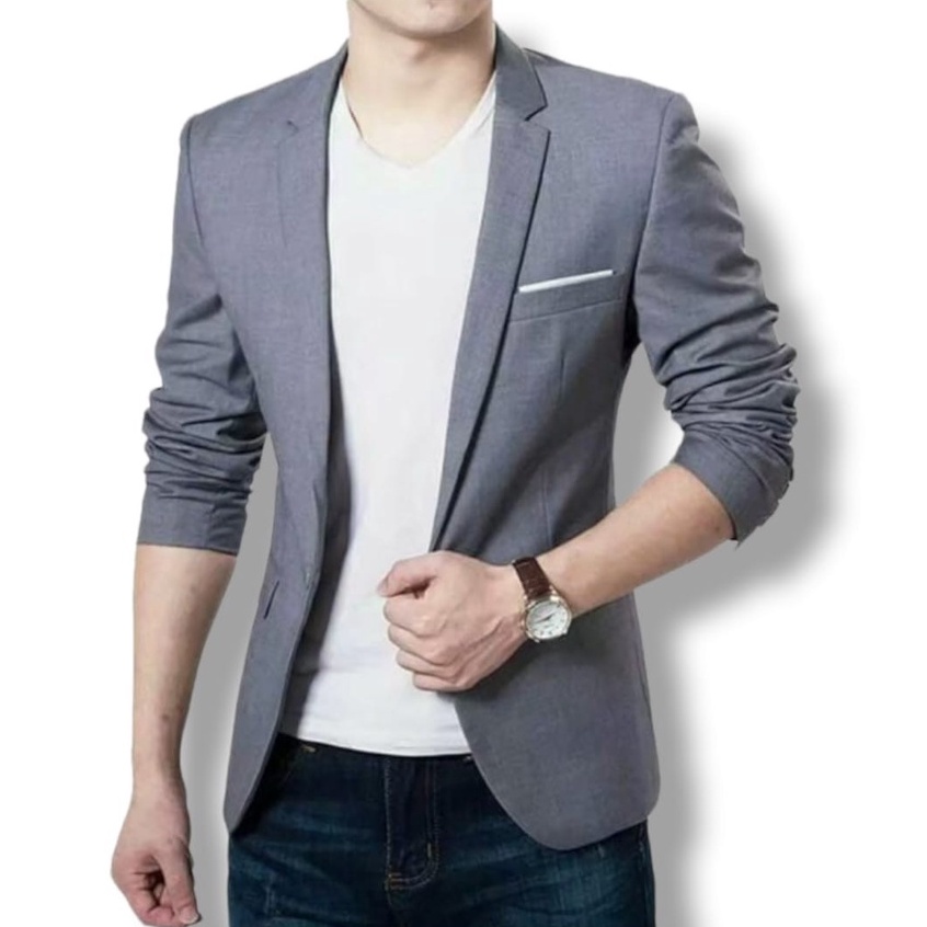 BestPromo Jas Cowok Casual Slimfit/ Blazer Kekinian Pria Korea/ Jas Santai Pria Casual/ Blazer Korea