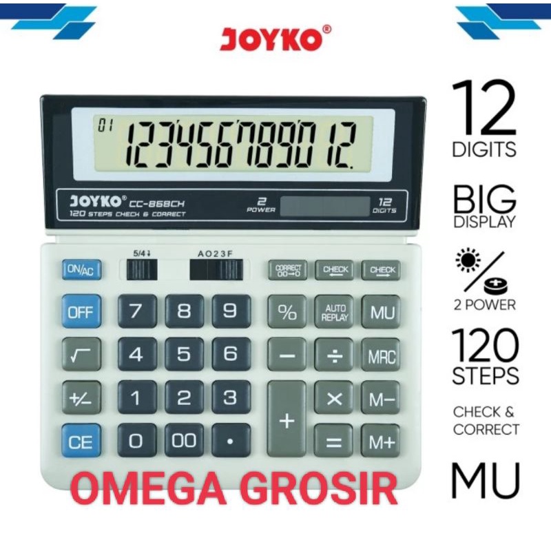 

Calculator Kalkulator Joyko CC-868CH 12 Digits Check Correct