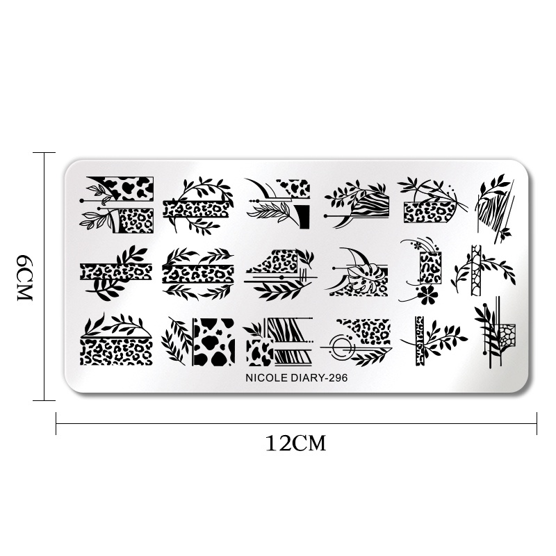 Plat Stempel Kutek Gel UV Motif Hati / Geometri Untuk Nail Art