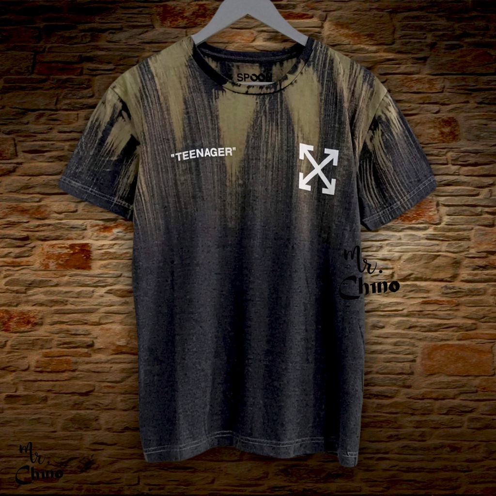 Kaos Pria Distro Motif Dark Off White | Baju Cowok Dewasa Kekinian Import | T Shirt Pria Casual Terb