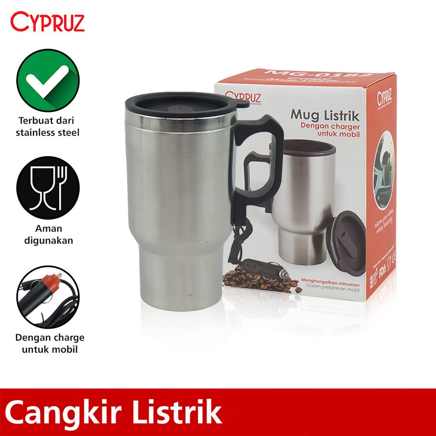 CYPRUZ MG-0182 Mug Car Rechargeable 450ml - Cangkir Listrik Charge