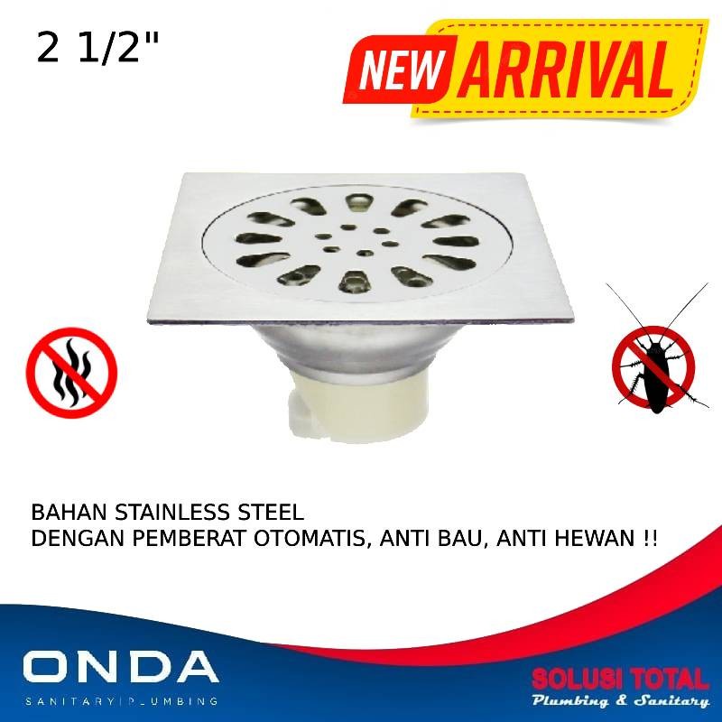 Jual Floor Drain Fls Flow Stainless Onda Saringan Got Kamar Mandi Shopee Indonesia