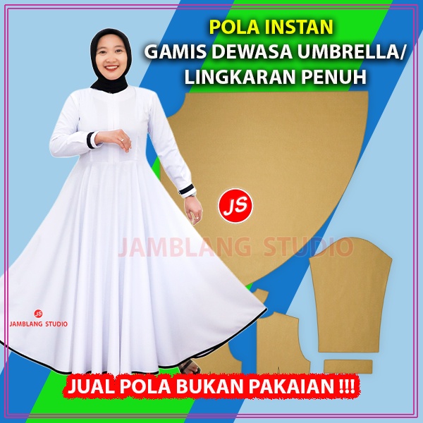 Pola Instan Gamis Umbrella / Gamis Rok Payung Lingkaran Penuh | Rotsa.Id