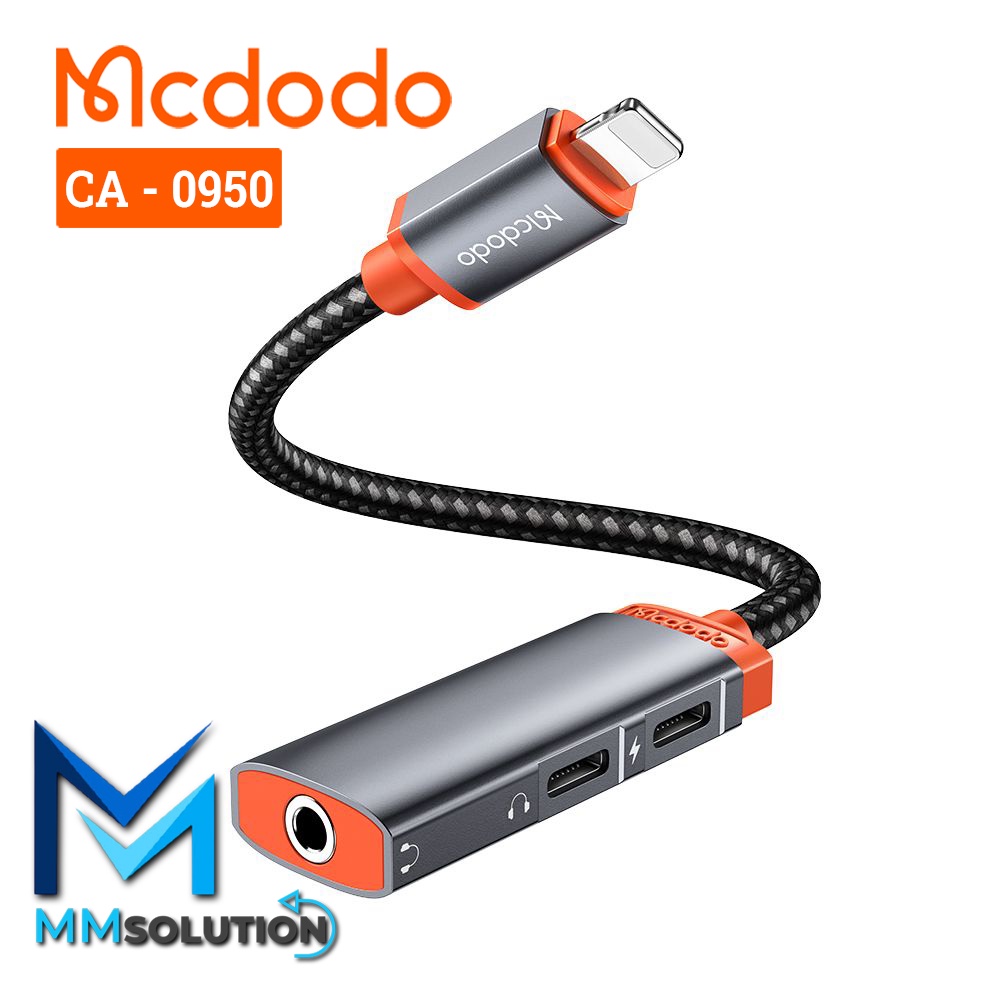 MCDODO CA-0950 Converter Splitter IPHONE + Jack 3.5MM + Dual Lightning