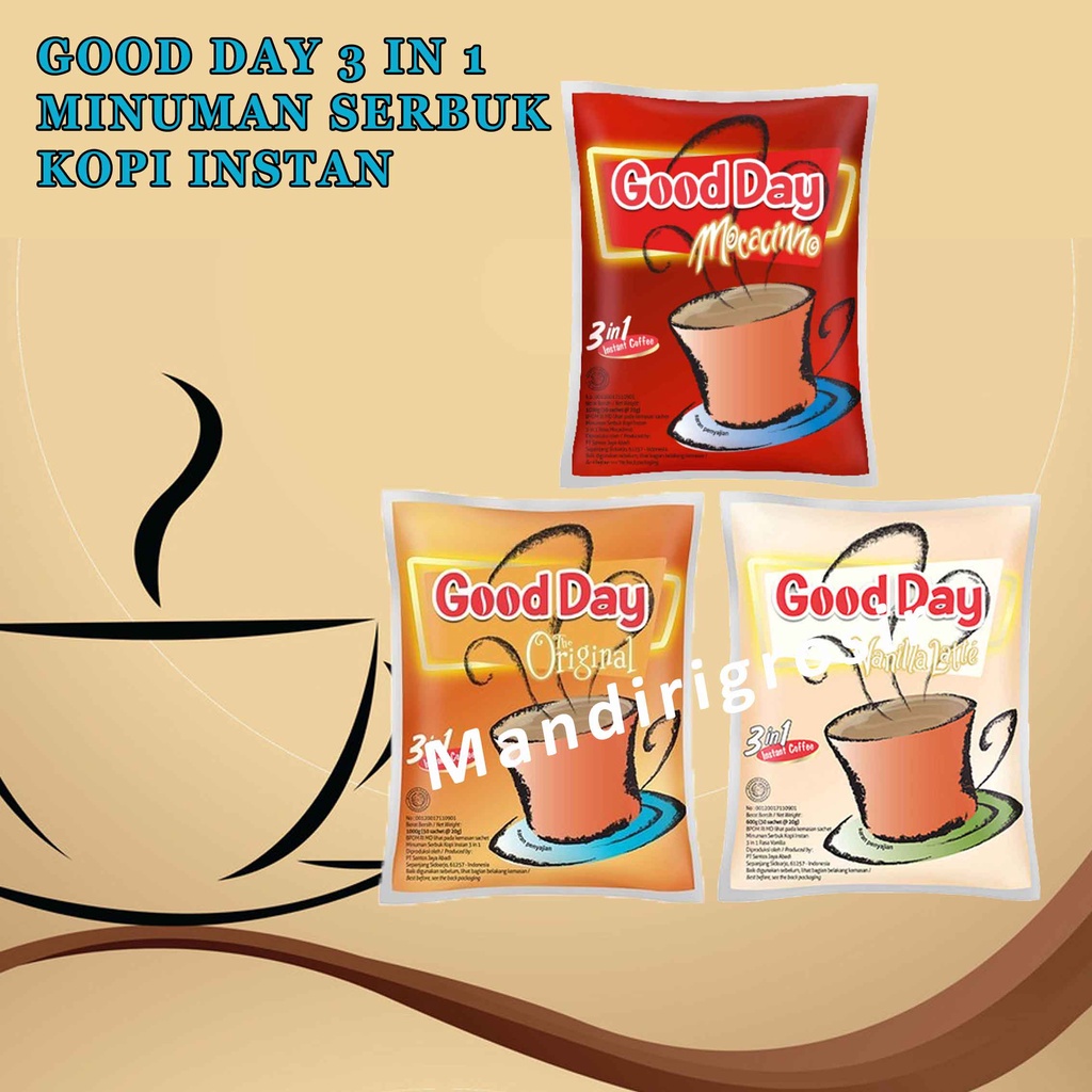 Serbuk Kopi Instan * Good Day 3in1 * Instant Coffee * 50s X 20g