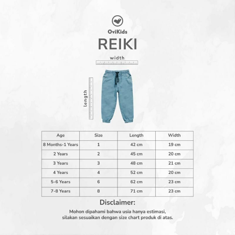 Ovi kids Celana panjang jeans denim joger reiki