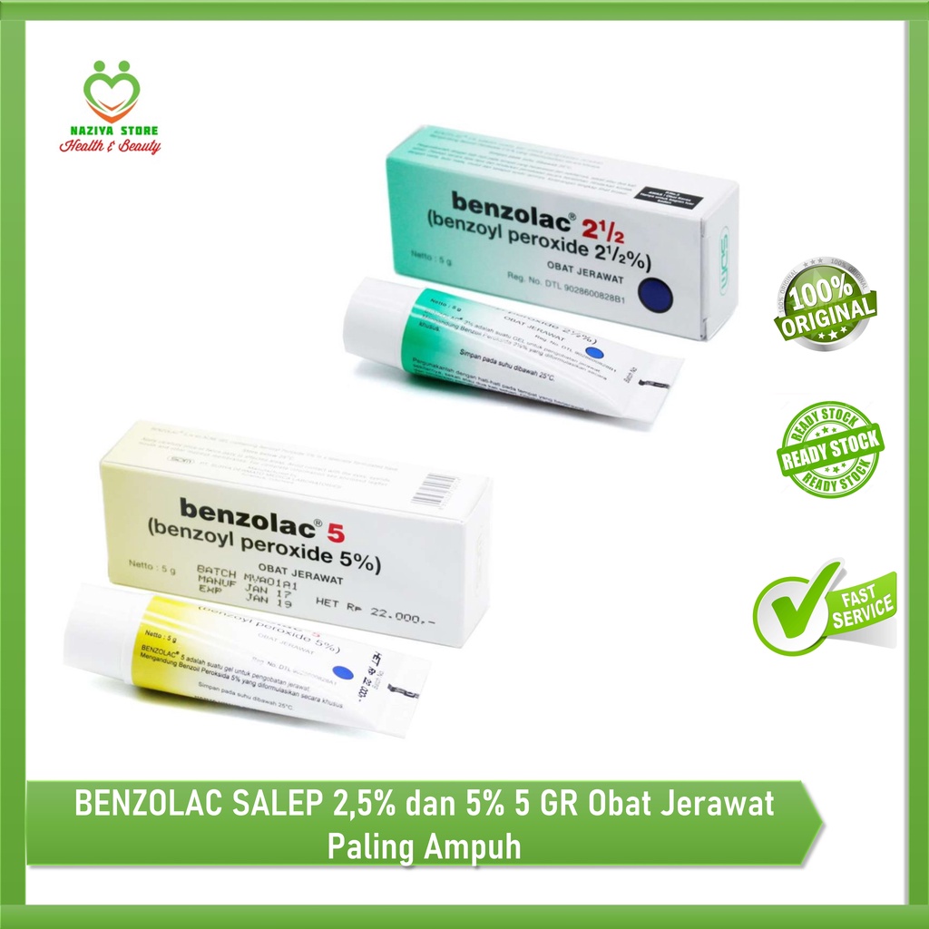 BENZOLAC SALEP 2,5% dan 5% 5 GR Obat Jerawat Paling Ampuh