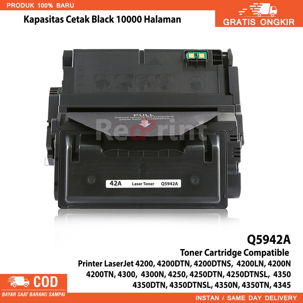 Toner Cartridge Compatible 42A Untuk printer HP LaserJet 4200, 4300, 4250, 4350, 4345