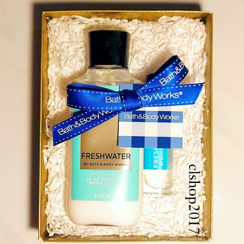 BBW MEN FRESHWATER GIFT SET PAKET BATH &amp; BODY WORKS