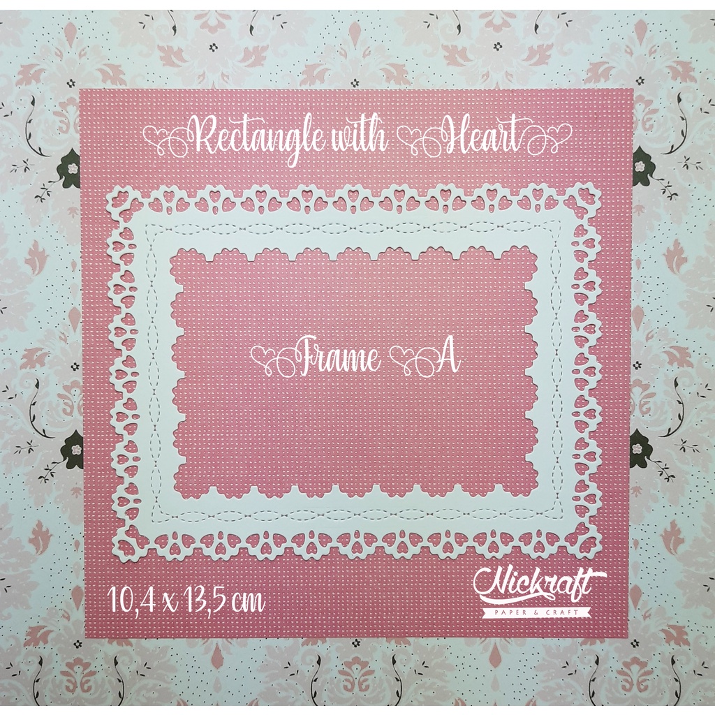 

FRAME RECTANGLE WITH HEART - HIASAN SCRAPBOOK KOTAK FANCY