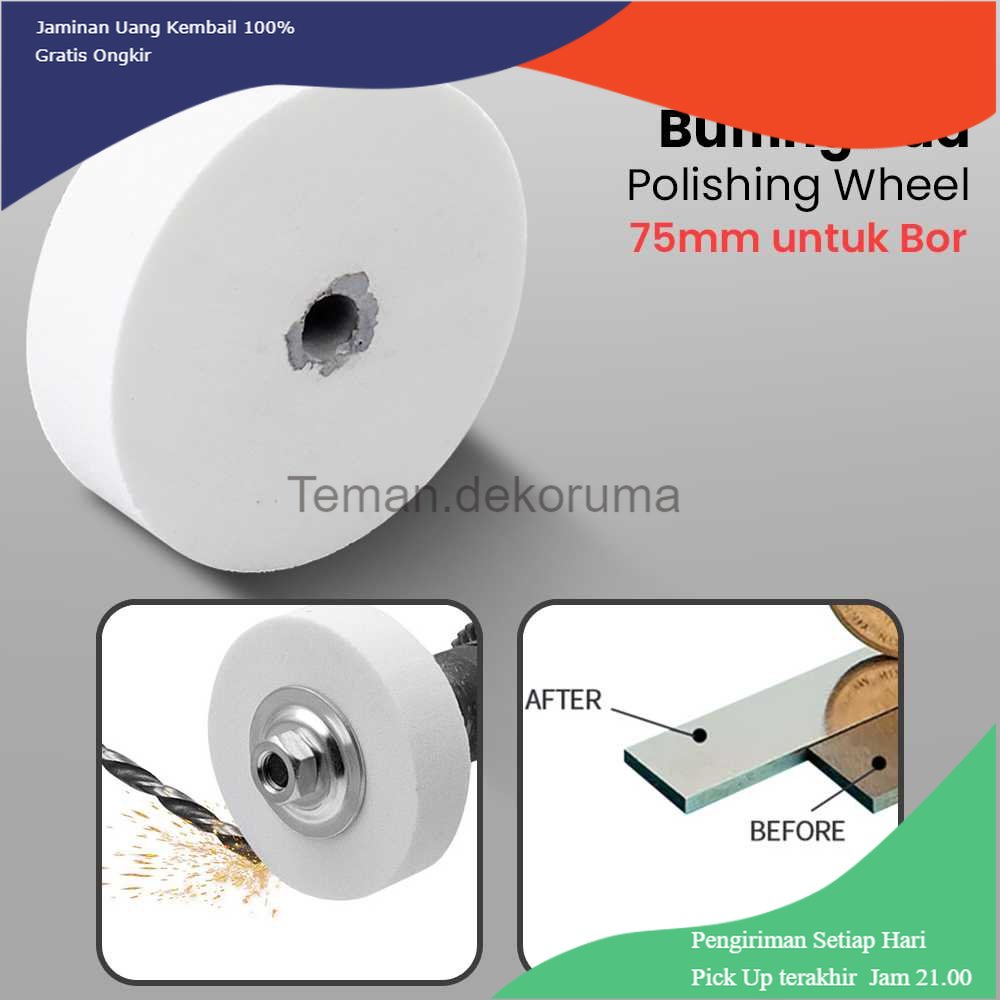 TD-PR2 AHCUGOUR Pad Poles Buffing Pad Polishing Wheel 75mm untuk Bor - AHC71