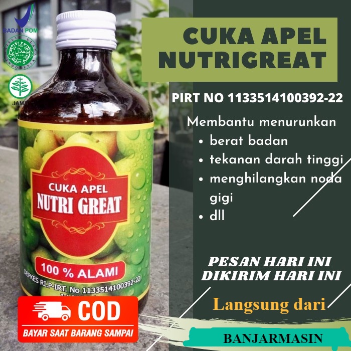 

CUKA APEL NUTRI GREAT Cuka Buah Asli Tanpa Pengawet Multi Khasiat & Manfaat