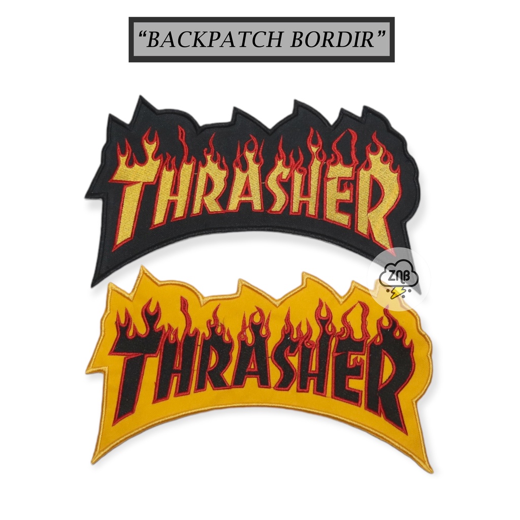 Backpatch back patch emblem bordir thrasher besar patch brand patch musik