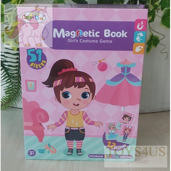 Toys4Us - Sale Mainan: Magnetic Book Girls Costume Games Color Day 51 Pc Ori