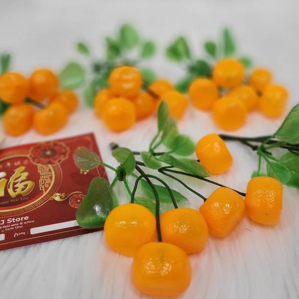 Hiasan imlek jeruk kecil dekorasi cny - Isi 3/bhn bgs..