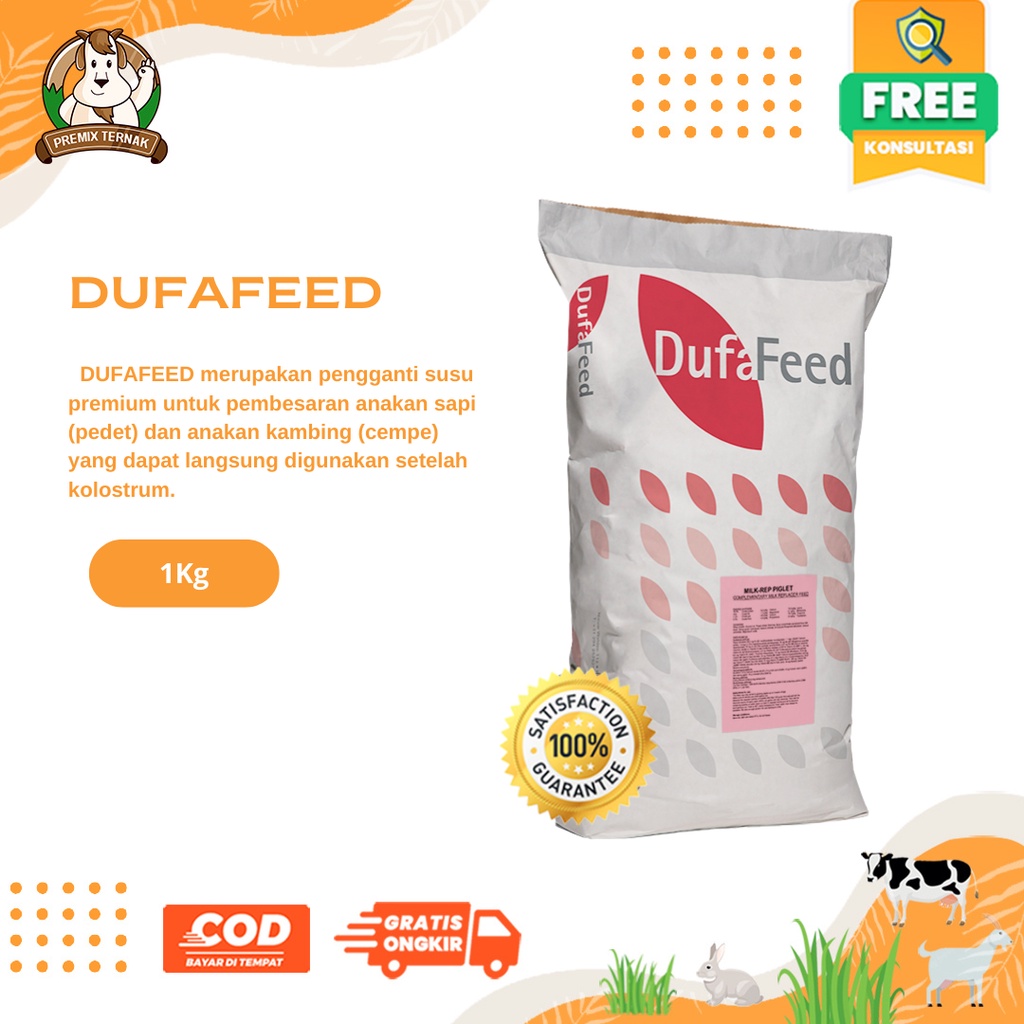 DUFAFEED 1Kg - Susu Premium Harga Ekonomis Untuk Domba Kambing Cempe Sapi Pedet Babi Kuda.