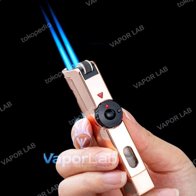 mancis korek api bara las cerutu cigar dual jet torch lighter jobon