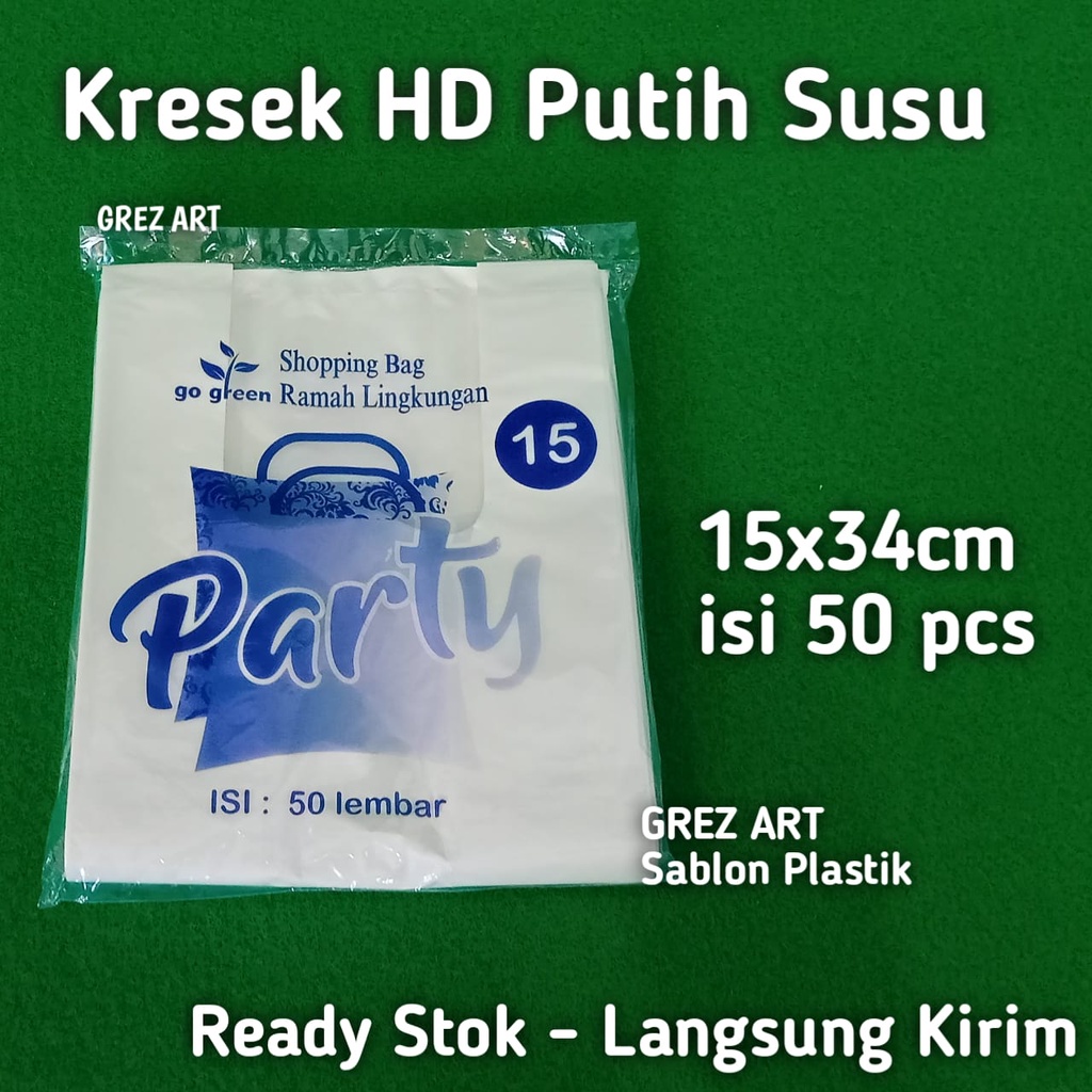Plastik Kresek HD Polos Party 15x34 (isi 50pcs)