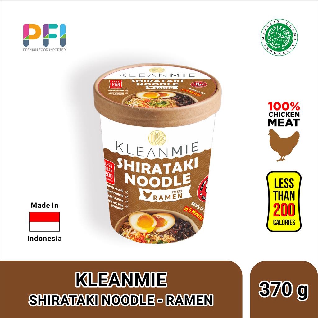 

Kleanmie Shirataki Noodle Ramen 370g - Mie Shirataki Ramen
