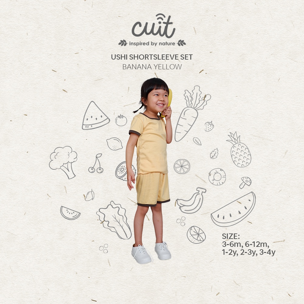 CUIT Baby 3 Bulan - 4 Tahun Ushi Setelan Pendek Unisex Furutsu Series