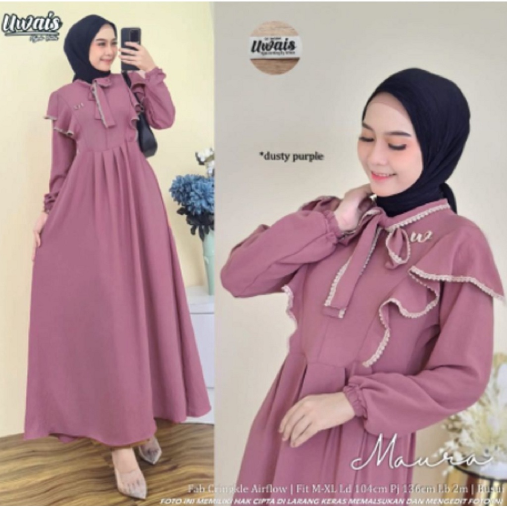 LARASATI DRESS AKSEN   RENDA DAILY BUSUI DRESS CRINCLE AIRFLOW  PREMIUM BISA COD
