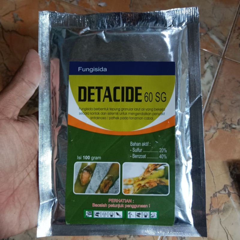 DETACIDE 60 SG Obat Pengendali Pathek Tanaman Cabai. Berat 100gr