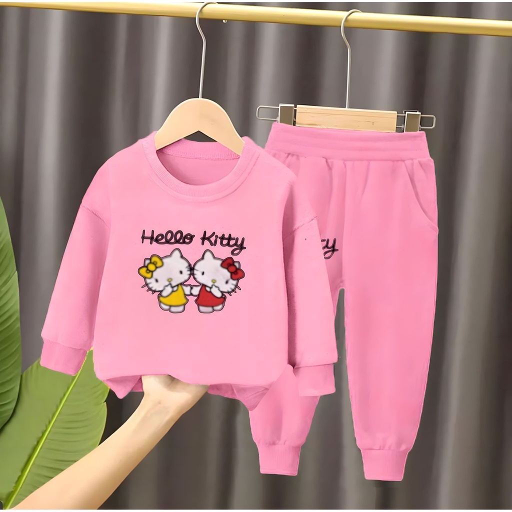 SETELAN SWEATER CARDIGAN BAYI ANAK MOTIF HELLO KITTY USIA 6 BULAN-5 TAHUN BAHAN BABYTERRY TERLARIS TERMURAH TERBARU/ SETELAN SWEATER CARDIGAN BAYI ANAK PEREMPUAN/ FASHION SETELAN SWEATER CARDIGAN BAYI ANAK CEWEK/ TRENDY SETELAN SWEATER CARDIGAN BAYI ANAK