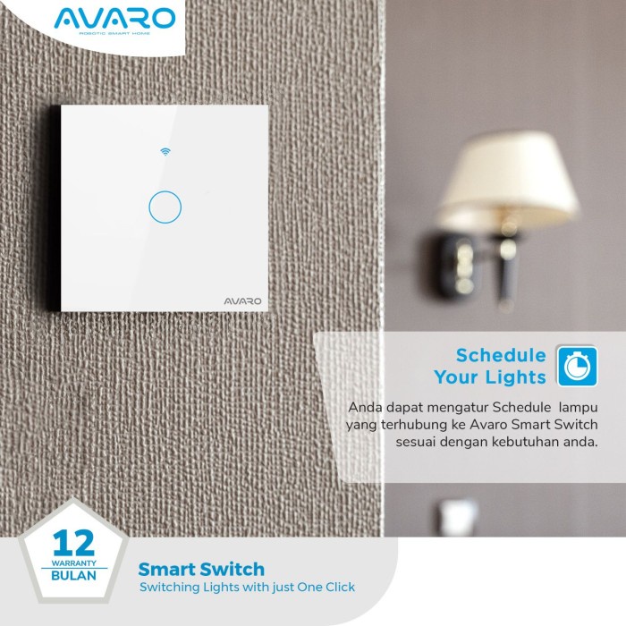 AVARO SMART SWITCH 1 / 2 / 3 GANG Saklar pintar WALL LIGHT WIRELESS