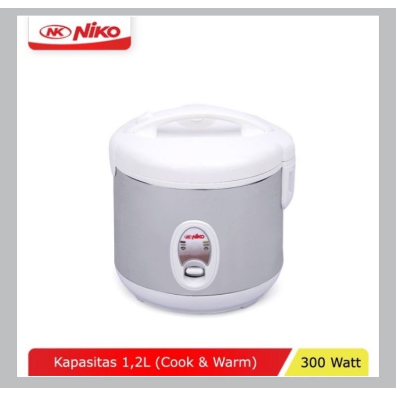 MAGIC COM RICE COOKER PENANAK NASI KECIL MINI 1,2 LITER NIKO SILVER