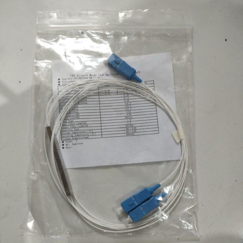 Passive Splitter PLC 1 : 2 SC UPC Fiber Optic Pasif Splitter Micro 1:2 FTTH FO