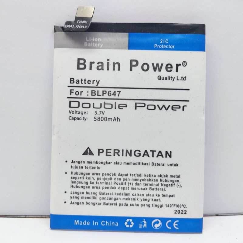 BATERAI BATRE OPPO A79 A77 BLP647 BRAIN POWER DOUBLE POWER 5800 MAH