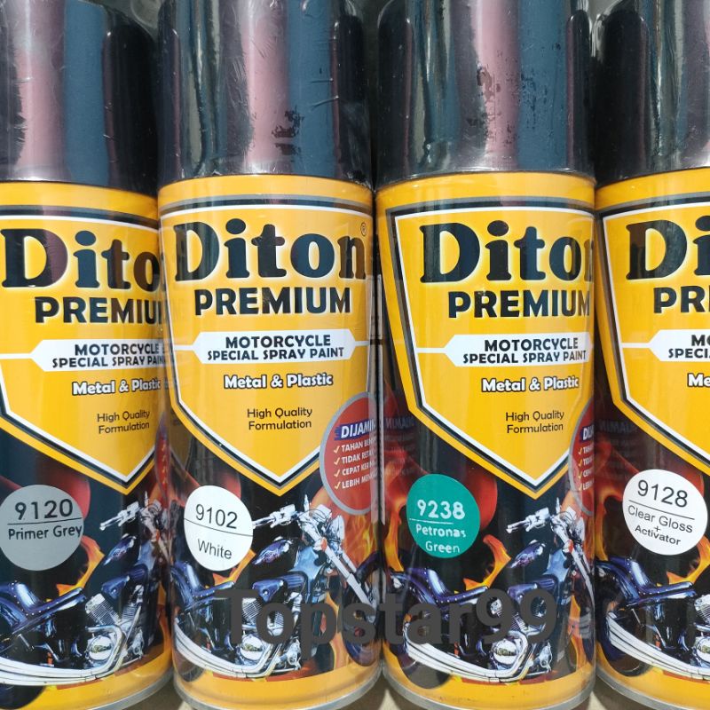 Pilok Cat Diton Premium Paket Komplit 4 Kaleng Petronas Green Hijau Toska 9238 Primer Grey 9120 White 9102 Clear Gloss 9128 400cc Pilox Paketan Cat Semprot Special Spray Paint