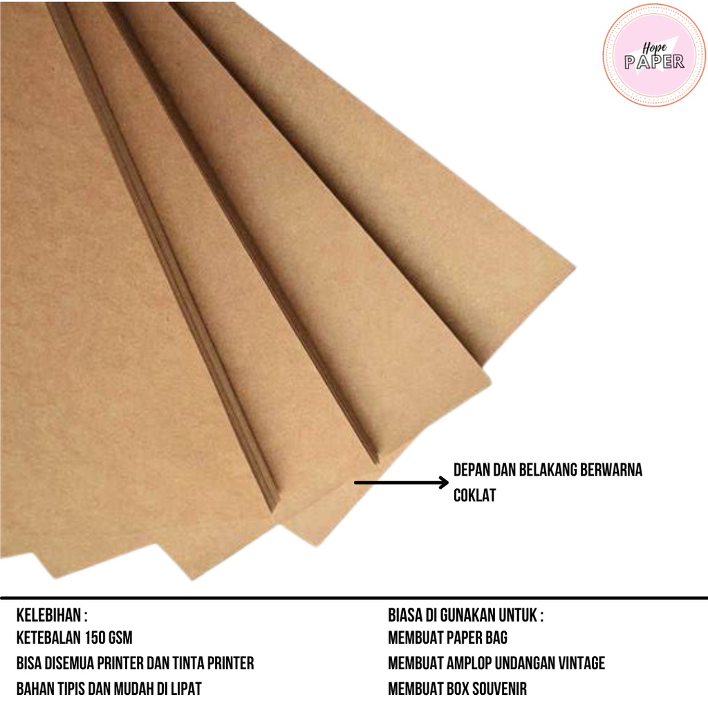 

HJK Kertas Kraft A4 Liner 150 gsm isi 100 lembar / Kertas Kraft Liner A4 150 gsm
