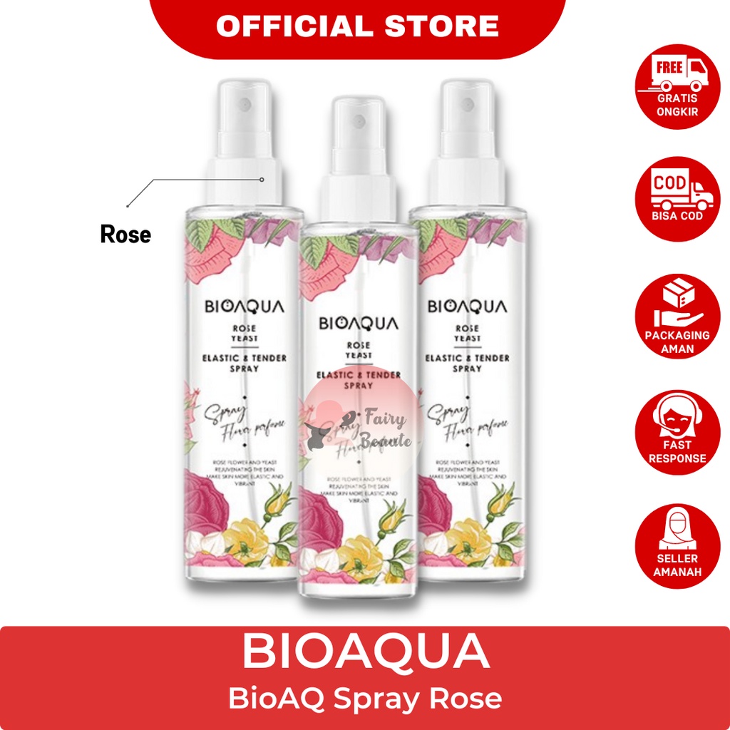 BIOAQUA Face Mist Spray Wajah Portable 150ml Hydrating/Brightening/Soothing - Rose