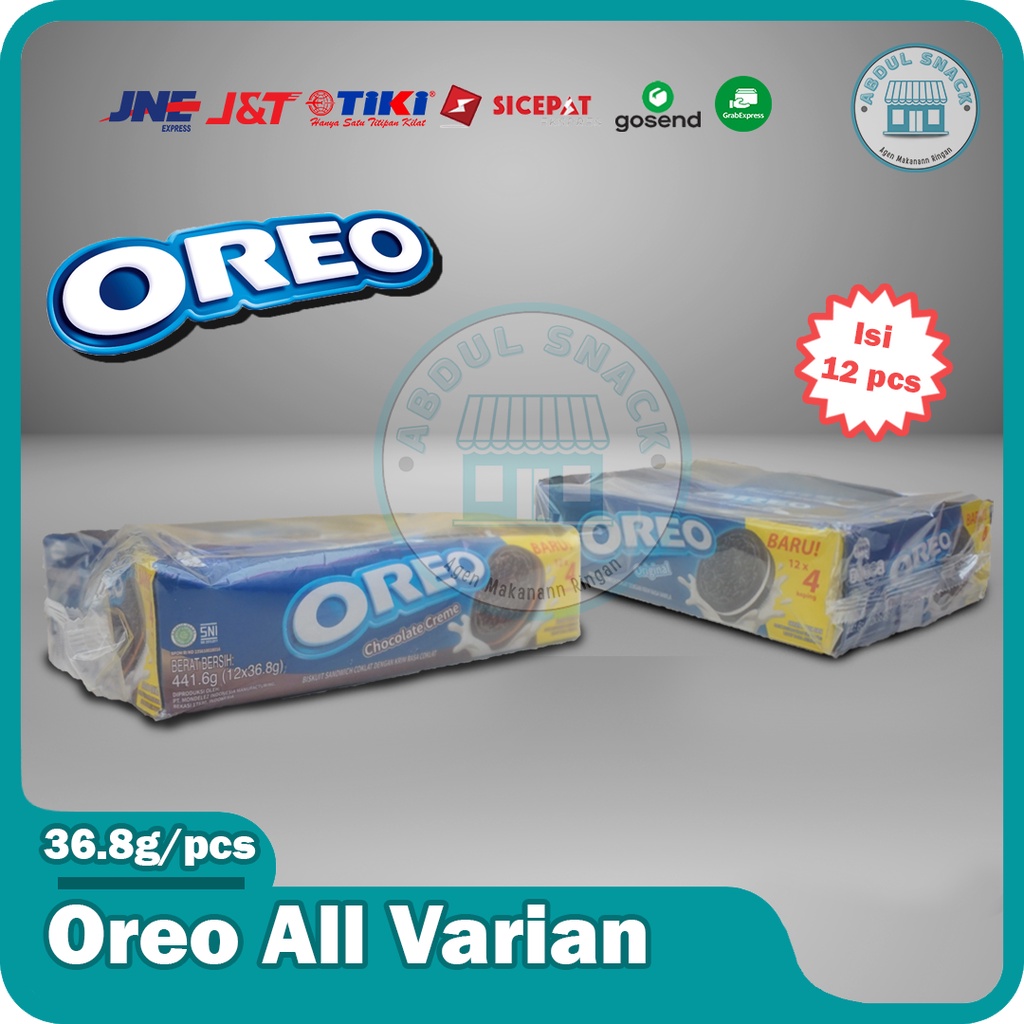 

Oreo Biskuit Krim Coklat dan Original 1 pack isi 12pcs @36.8 gram