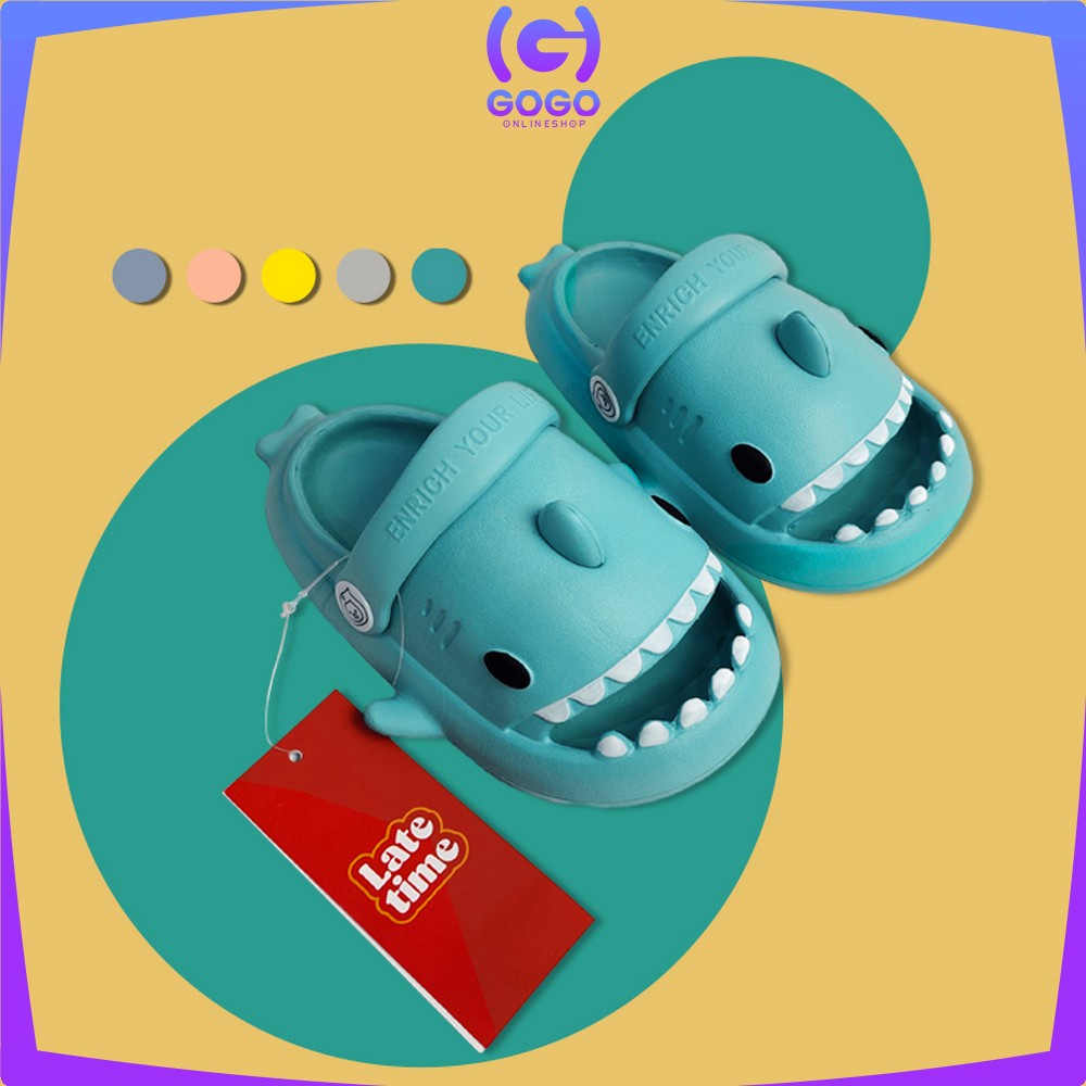 GOGO-S40 Sandal Hiu Karakter Hewan Lucu Bahan EVA Dengan Tali Belakang / Sendal Shark Anak Lucu Anti  Slip Unisex / Sendal Selop Anak Import