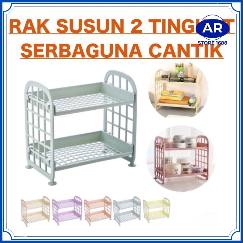 Rak Kosmetik Tingkat / Rak Meja Serbaguna / Rak 2 Susun-AR STORE1688