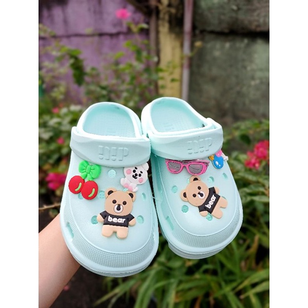 Sandal Baim Fuji Anak Perempuan 805 Karet EVA Karakter Beruang Korea Fashion Kekinian Tinggi 3 cm Umur 2 3 4 5 6 7 Tahun