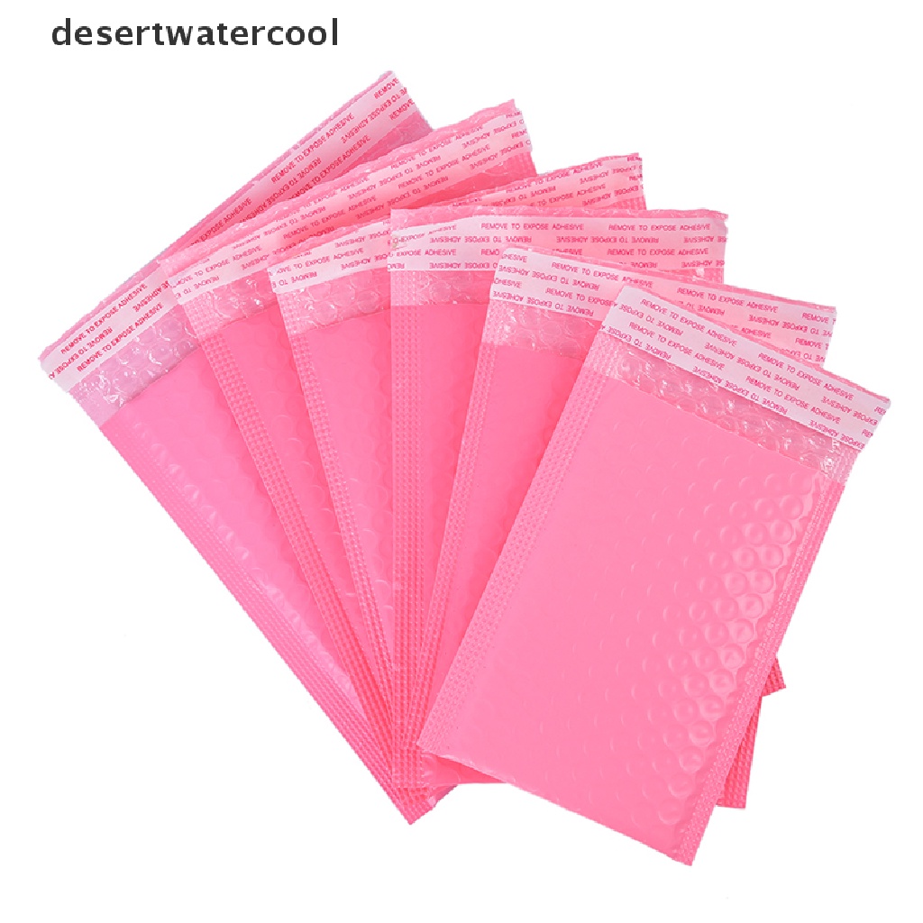 Deid 10pcs Kantong Bubble Bag Padded Bahan Plastik Warna Pink Untuk Pengiriman Barang