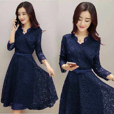 Dress Wanita Casual Dress Brukat Party Dress Gaun Kondangan Mewah Terbaru Baju Pesta Cantik Remaja D