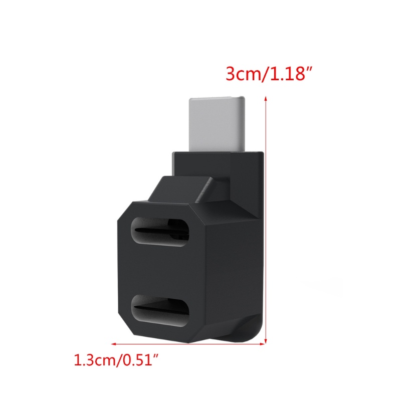 Btsg Konverter Konektor 2in1 USB Type C Male to Female 90derajat Untuk Dek Uap