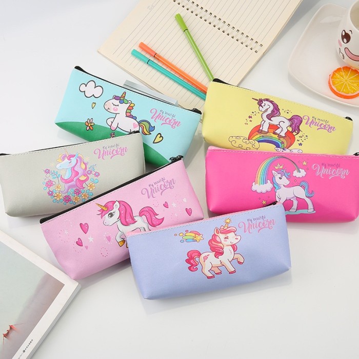 Tempat Pensil Unicorn Anak Sekolah Pony Lucu Cewek Perempuan Pencil