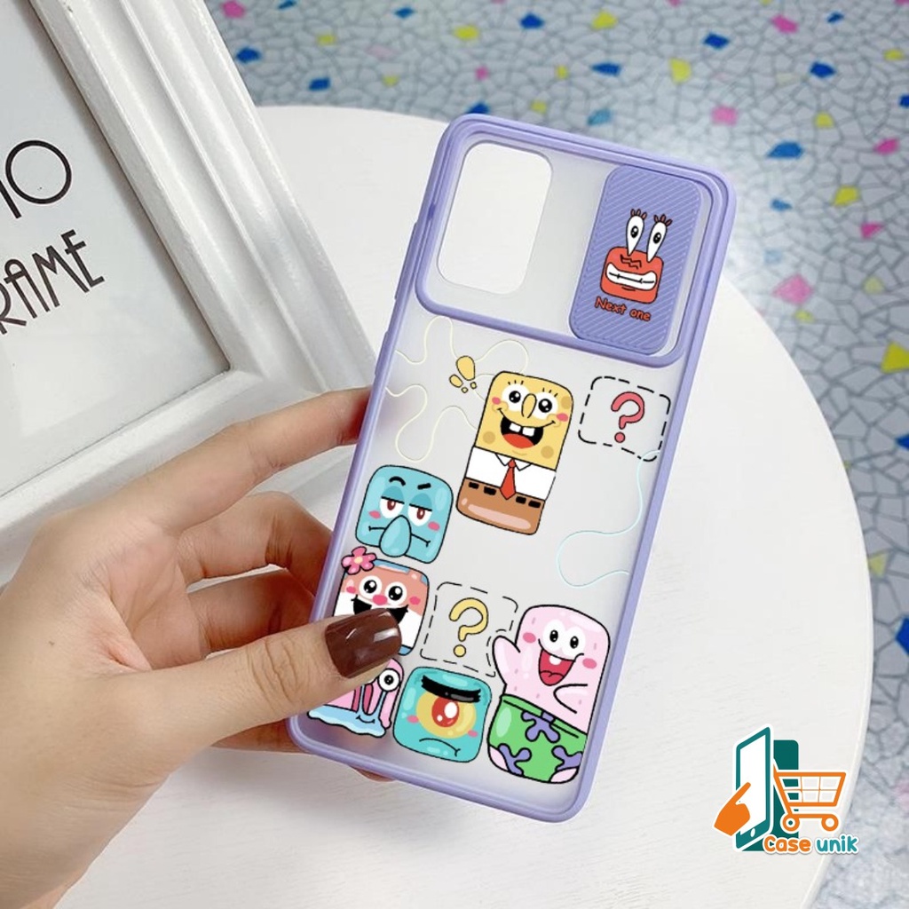 SS120 SOFTCASE SLIDE SPONGEBOB OPPO A3S A1K A5S F9 A7 A12 A11K A15 A15S A37 NEO 9 A39 A57 A9 A5 A52 A92 A31 A8 A53 A33 2020 A55 A54 A16 A74 A95 4G A74 5G CS4983