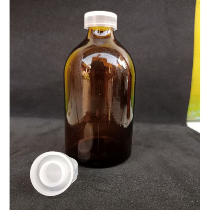 BOTOL VIAL 100ML || BOTOL KACA +TUTUP PLASTIK ||BOTOL COKLAT ||