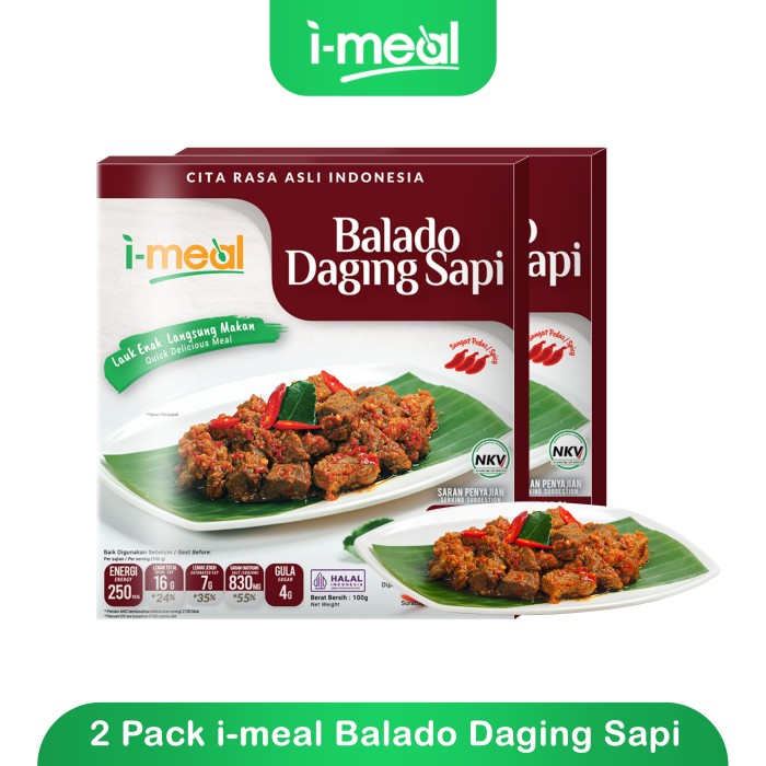 

Balado Daging Sapi 100 g i-meal Siap Makan - 2 pcs