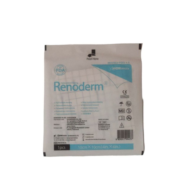 Original Renoderm 10x10 Hydrocolloid dressing secondary dressing Exp Baru